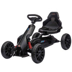 Outsunny Kids Pedal Go-Kart with 4-Position Adjustable Seat and EVA Wheels, 100 x 58 x 58.5 cm, Black