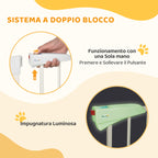 Dog Gate for Small and Medium Dogs with Double Lock and Automatic Closure, 76-103x4.2x77 cm, White