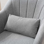 Swivel Chair with Adjustable Height, with Cushion, Lumbar Support and Armrest, 60x60x79-91 cm, Grey