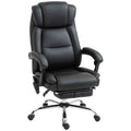 HOMCOM Heated Massage Office Chair, PU Leather Reclining Chair with Remote Control and Footrest, Black