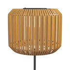 Solar Garden Lamp with LED Lighting, in Steel and PE Rattan, Ø34x130 cm, Yellow