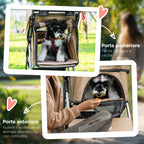 Foldable Dog Stroller for Small and Mini Dogs with Basket and Cup Holder, 75x46x94 cm, Coffee