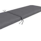 Outsunny Set of 2 Outdoor Chair Cushions with Ties and 2 Pads, in Polyester and Cotton, 190.5 x 58.4 x 7 cm, Grey