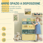 Small Children's Bookcase with MDF Shelves and Drawer, 60x29.9x90cm, Green