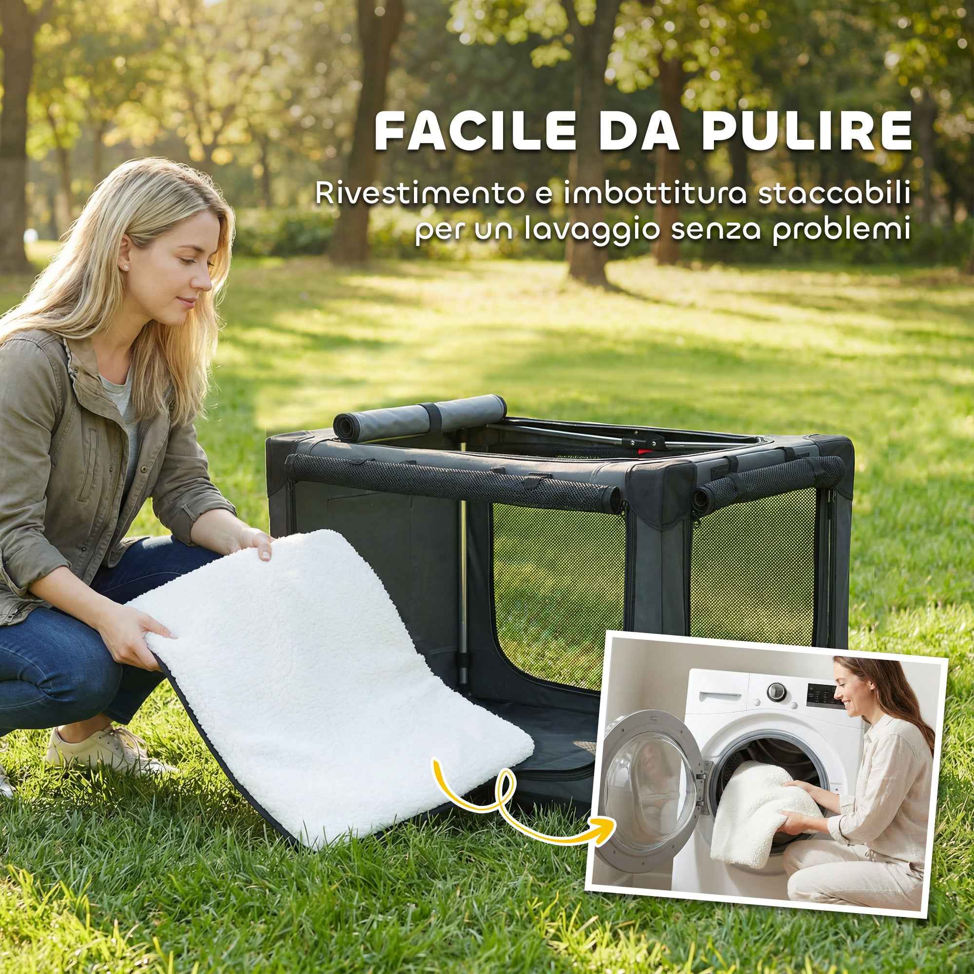 PawHut Soft Foldable Dog and Cat Carrier with Cushion, Washable Cover, Doors, Breathable 600D Oxford, 76x54x54 cm, Green