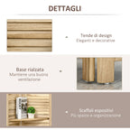 4-Panel Folding Room Divider with Shelves, Paulownia Wood, 162 x 170 cm, Wood