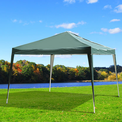 Garden Pop Up Gazebo Height Adjustable Marquee Party Tent Wedding Canopy with Carrying Bag, Green 3x3m - Borgè