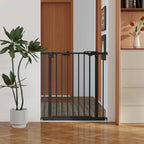 PawHut Self-Closing Dog and Pet Gate for Stairs and Doorways, 68 x 77 cm, Black