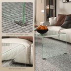 Modern Tempered Glass Coffee Table for the Living Room with Monobloc Design, 100x50x35 cm, Transparent