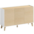 HOMCOM 120cm Soft-Close Sideboard with Wood and White Effect