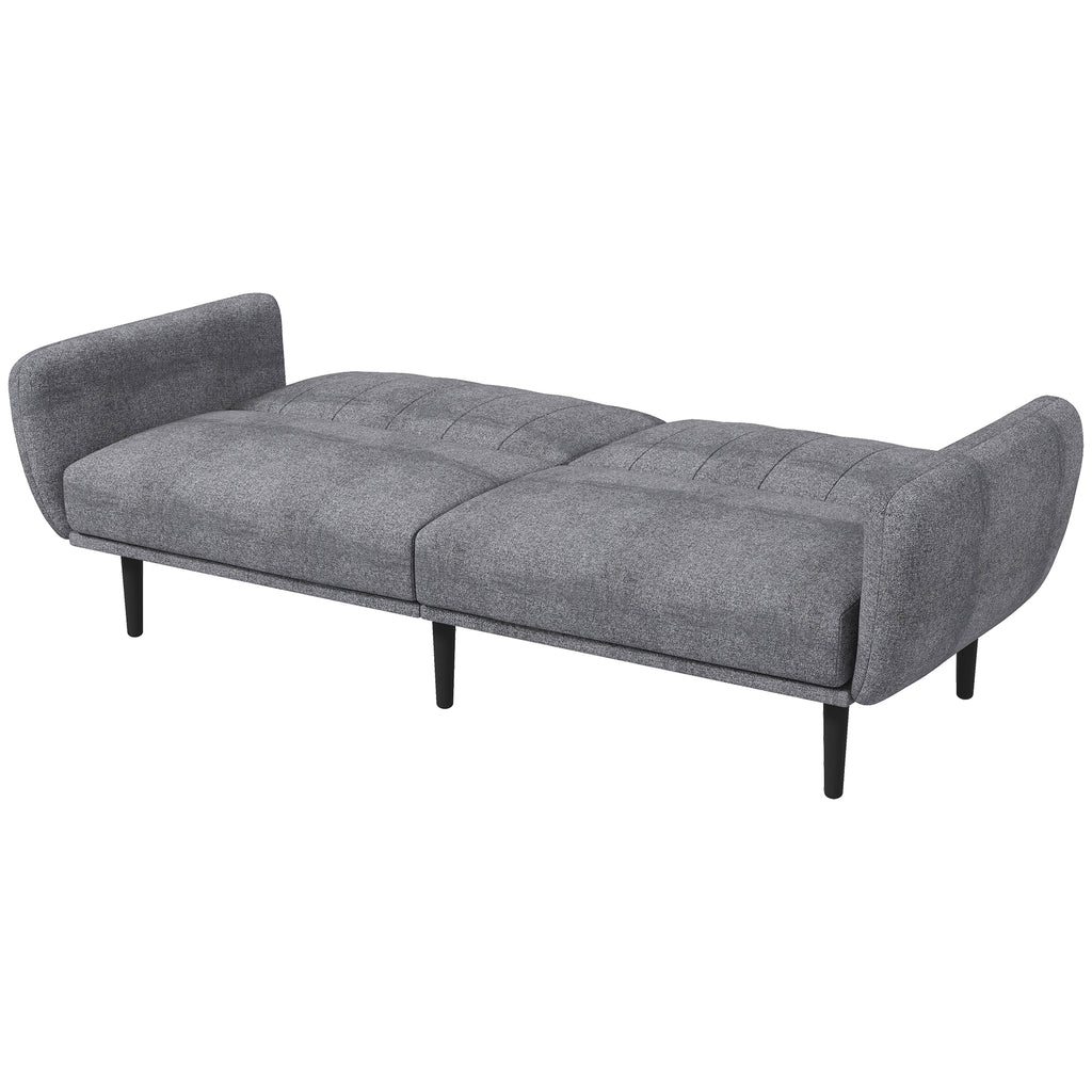 Homcom Sofa bed 3 seats with reclining backrest at 3 levels in fabric, 208x84x82cm, gray - Borgè