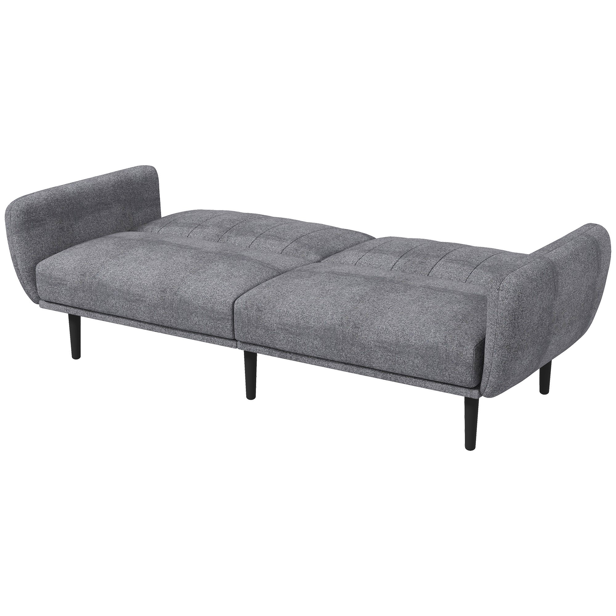 Homcom Sofa bed 3 seats with reclining backrest at 3 levels in fabric, 208x84x82cm, gray - Borgè