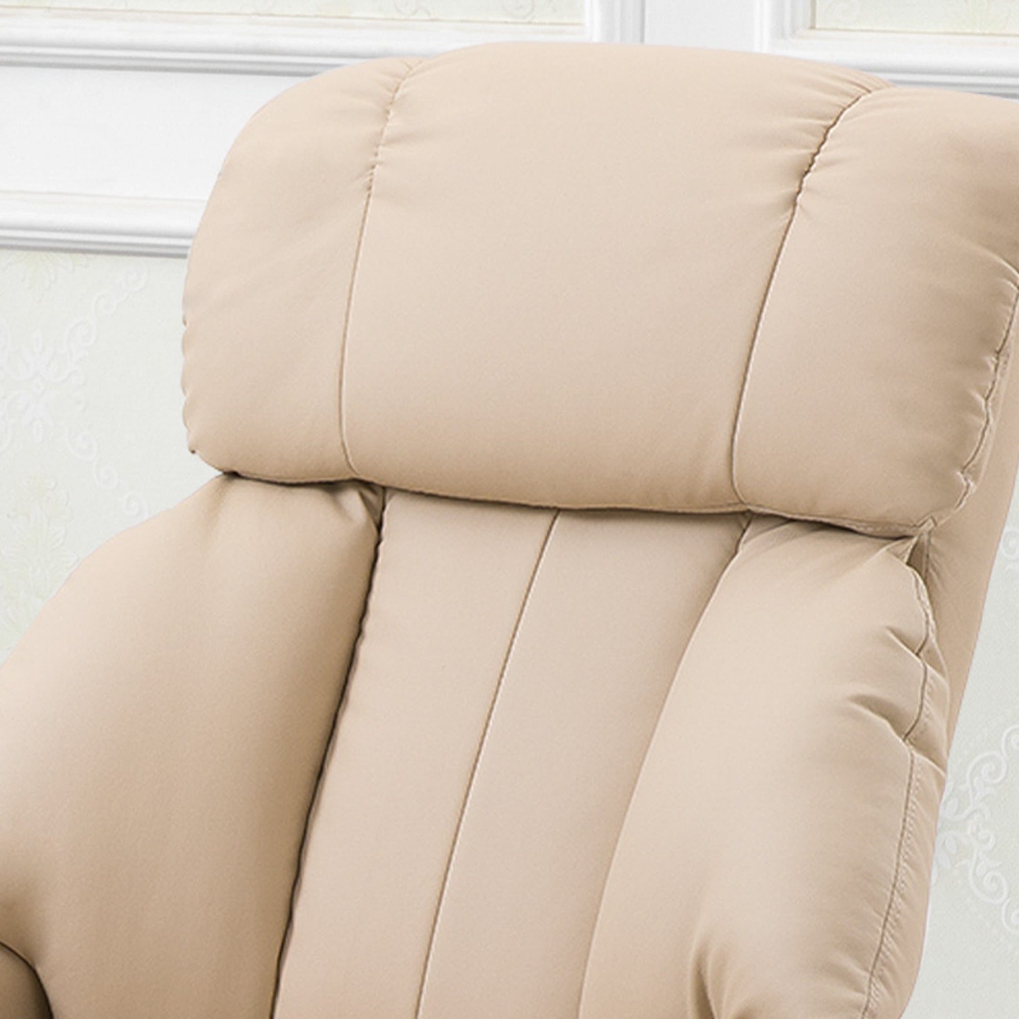 HOMCOM Reclining Massage Relaxing Chair with Footrest and Remote Control, 76x80x102 cm Cream