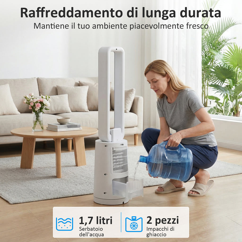 Evaporative Air Cooler with 15H Timer, 109.5 cm, White