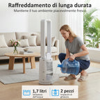 Evaporative Air Cooler with 15H Timer, 109.5 cm, White