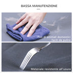 Folding Dog Bed in Steel and Oxford Fabric for Indoor and Outdoor Use, 59x46x15 cm, Grey