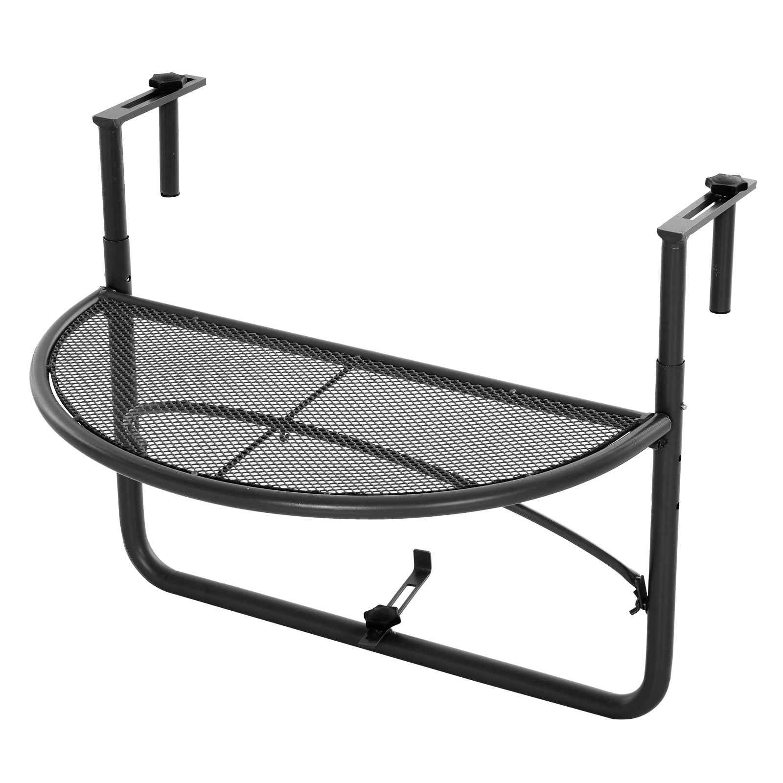 Outsunny Folding Railing Table with 3 Adjustable Heights, Metal ...