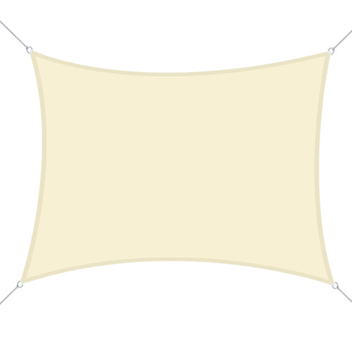 4x6m Rectangular Shade Sail, Breathable Anti-UV Polyester Outdoor Awning, Cream White - Borge' Group Limited