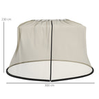 Mosquito Net for Umbrella 3x2.3 m Adjustable Dense Mesh with Zipper Opening, Beige