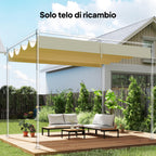 Outsunny Outdoor Pergola Cover Anti-UV in Beige Polyester with 8 Drainage Holes, 392x350 cm