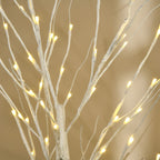 White Christmas Tree with LED Lights and 12 Branches for Indoor and Outdoor Use, in PP and Metal, 22x22x150 cm