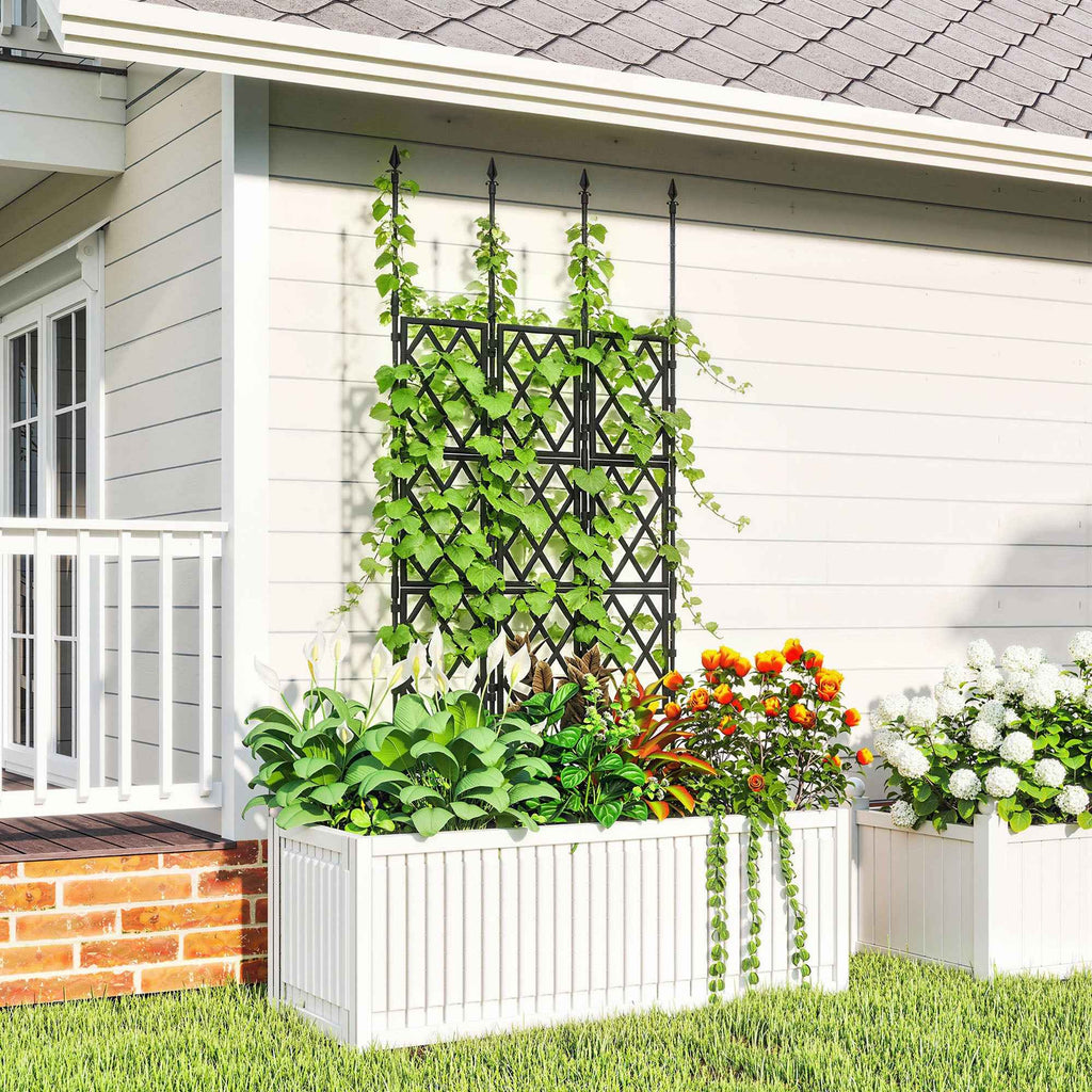 Outsunny Folding Outdoor Trellis in Steel and PP, 85x2x197 cm, Black