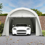 Outsunny Garage Car Awning Outdoor Garage UV50+ Galvanized Frame 3.6x7.2 m Cream