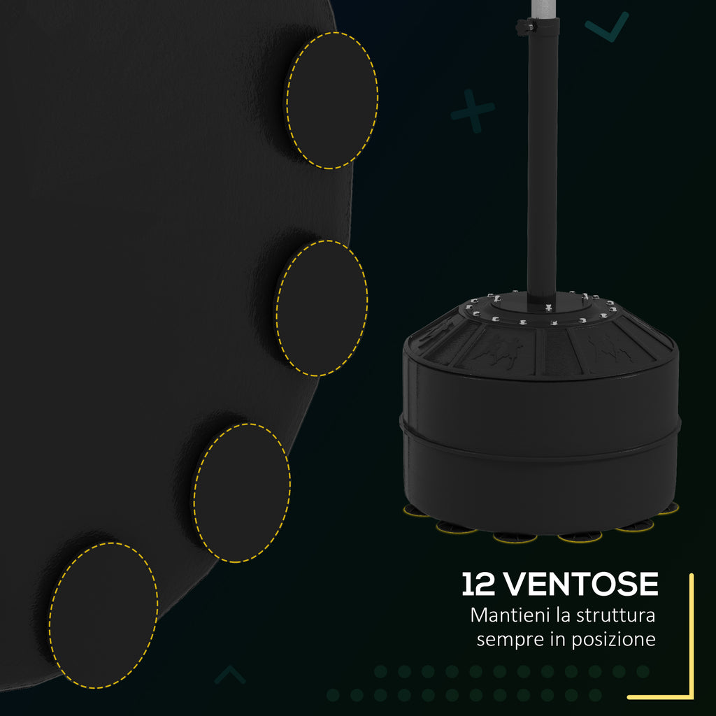 SportNow Punching Ball with swivel bar for adults and adjustable height 1.6-2m, black - Borgè