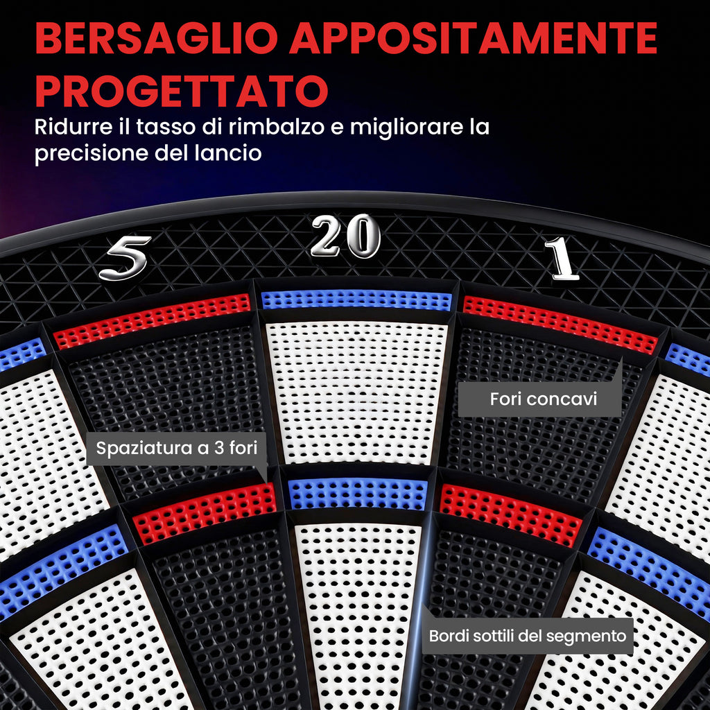 SPORTNOW Electronic Dartboard, Soft Tip Dartboard with 6 Darts and LCD Display, for 8 Players, 18 Games and 159 Variations