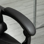 Height Adjustable Office Chair with Reclining Backrest and Footrest, 64.5x69x109-117 cm, Black