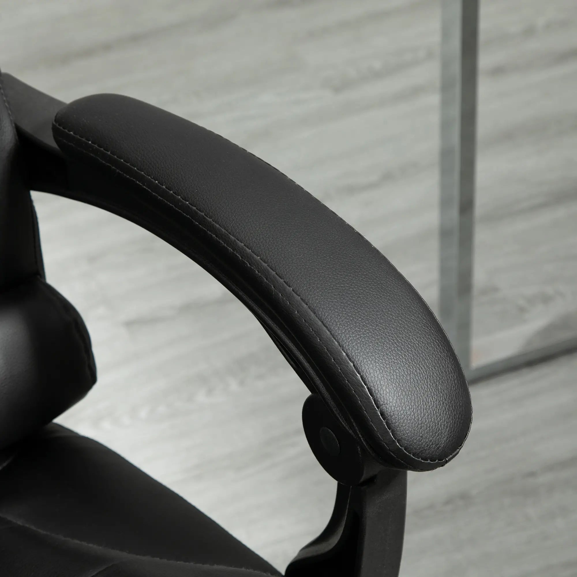 Height Adjustable Office Chair with Reclining Backrest and Footrest, 64.5x69x109-117 cm, Black