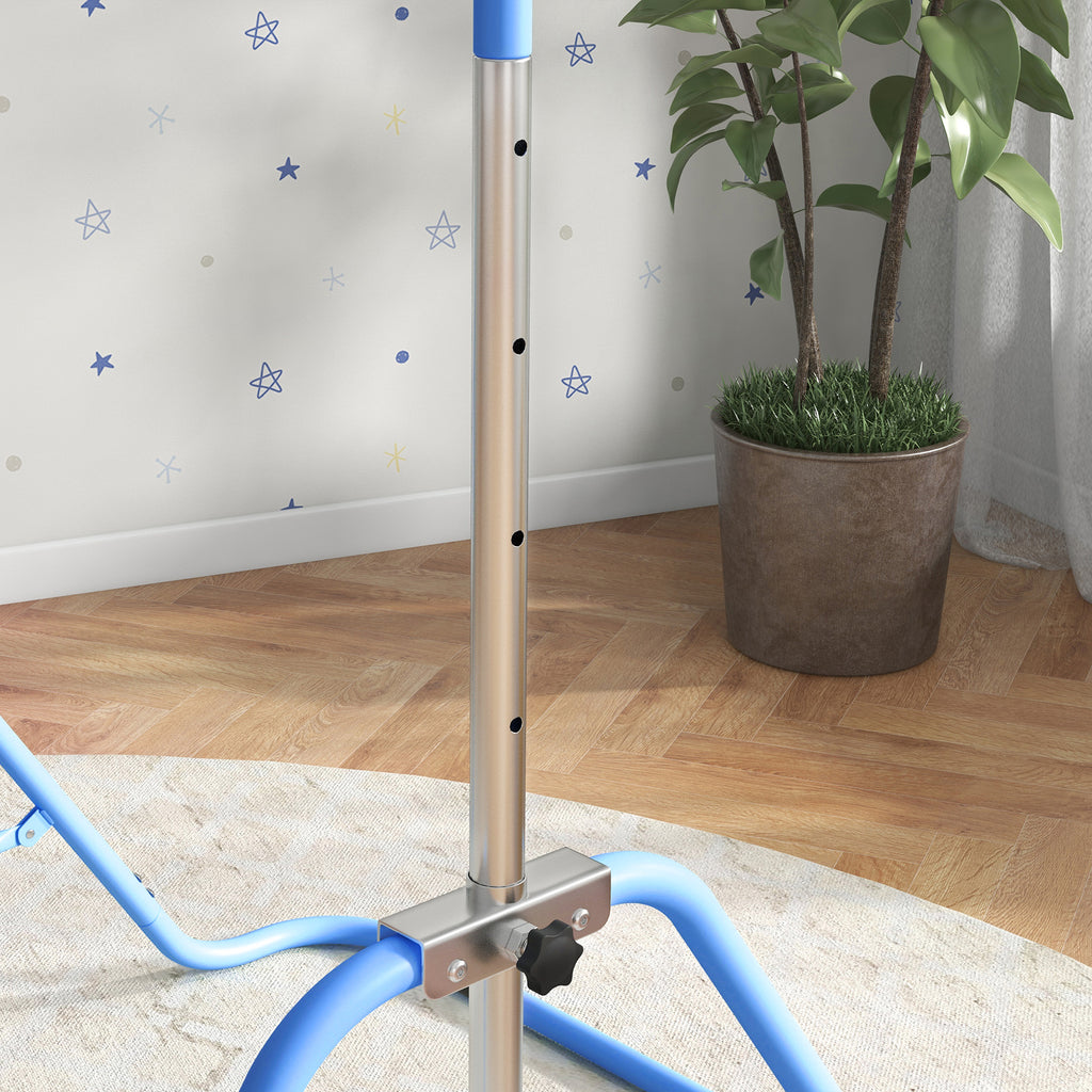 HOMCOM Gymnastics Bar for Children Ages 3+ with 5-Level Adjustable Height, Steel, Blue
