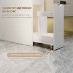 HOMCOM Space-Saving Bathroom Column with 2 Drawers and Open Shelves, 20x45x115 cm, White