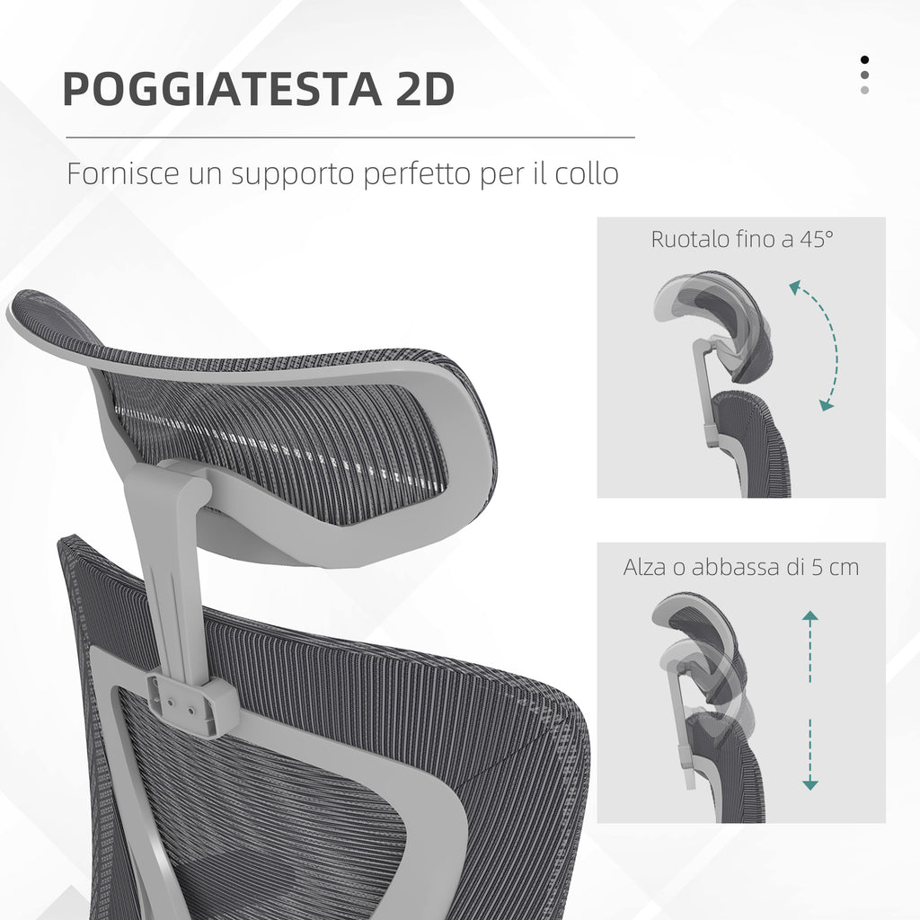 Height-Adjustable Office Chair with Lumbar Support and Flip-Up Armrests, 65x64x120-130 cm