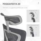 Height-Adjustable Office Chair with Lumbar Support and Flip-Up Armrests, 65x64x120-130 cm