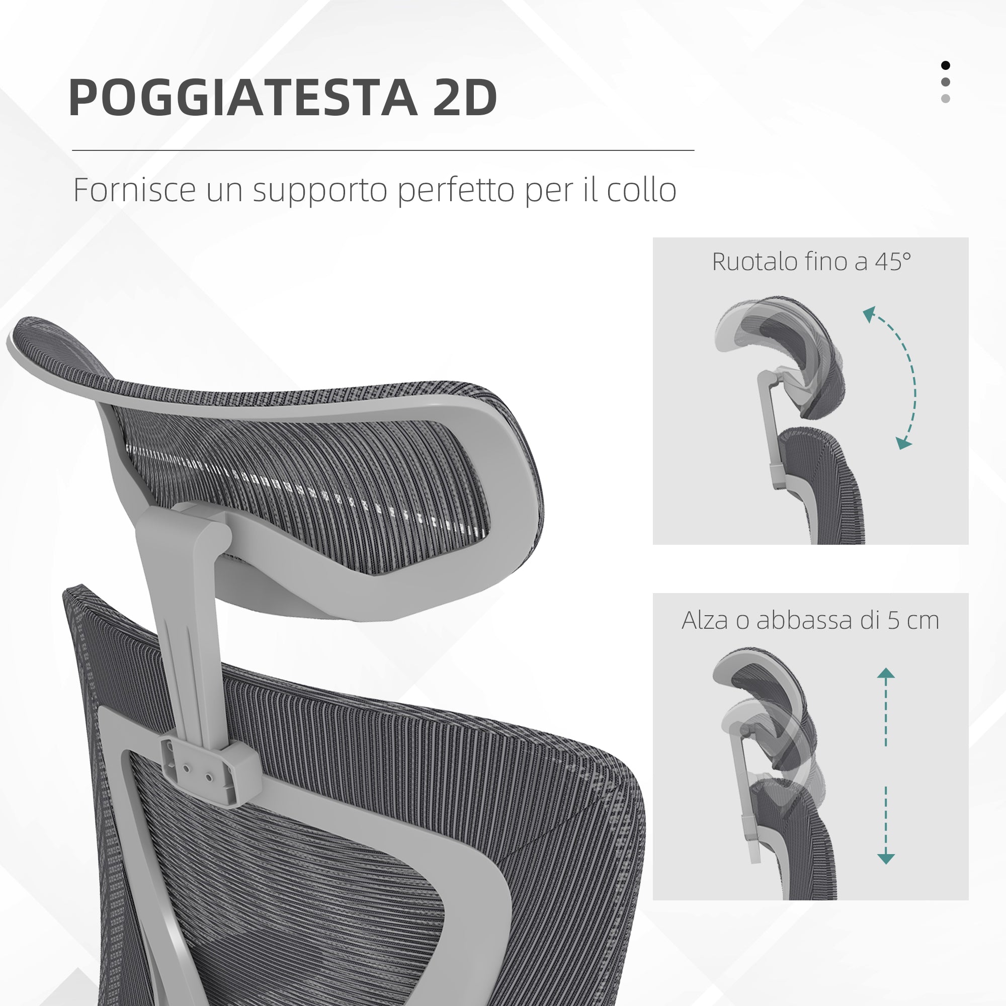 Height-Adjustable Office Chair with Lumbar Support and Flip-Up Armrests, 65x64x120-130 cm