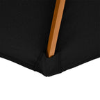 Outsunny 3m Garden Umbrella with Wooden Pole, 8 Ribs and Polyester Sunshade, Black