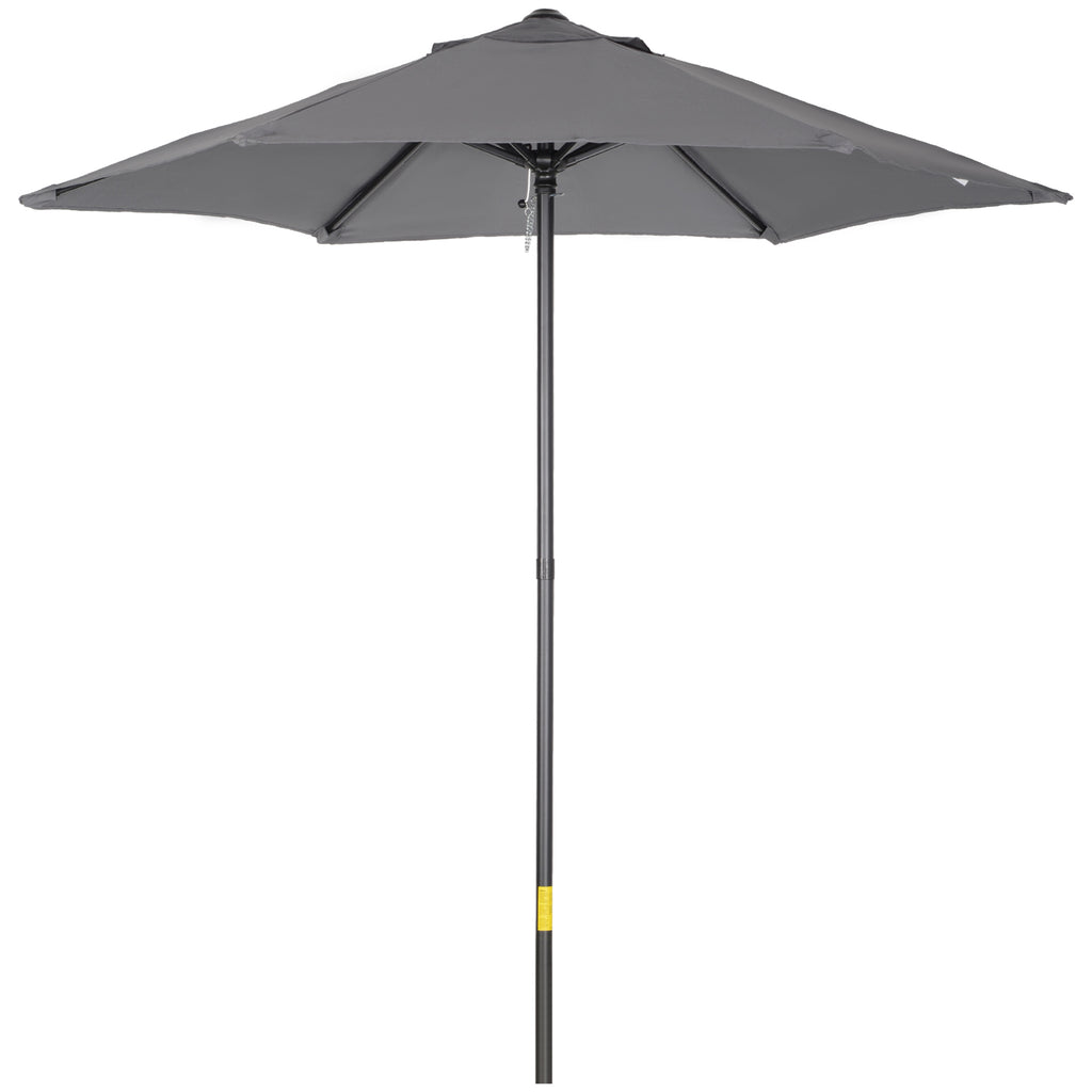 Garden Umbrella 2x2 m with 6 Ribs with Air Vent, in Aluminium, Metal and Dark Gray Polyester