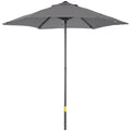 Garden Umbrella 2x2 m with 6 Ribs with Air Vent, in Aluminium, Metal and Dark Gray Polyester