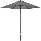 Garden Umbrella 2x2 m with 6 Ribs with Air Vent, in Aluminium, Metal and Dark Gray Polyester