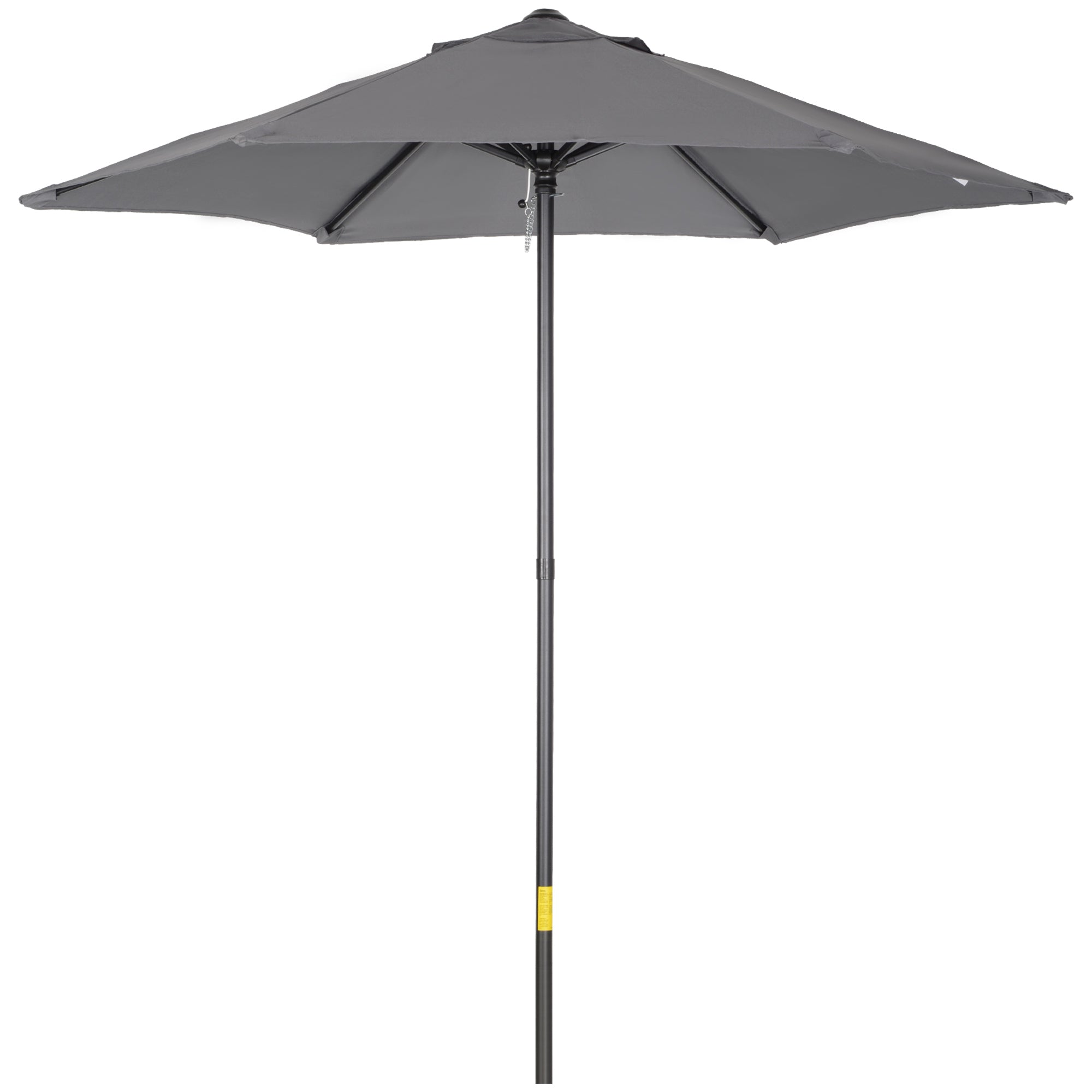 Garden Umbrella 2x2 m with 6 Ribs with Air Vent, in Aluminium, Metal and Dark Gray Polyester