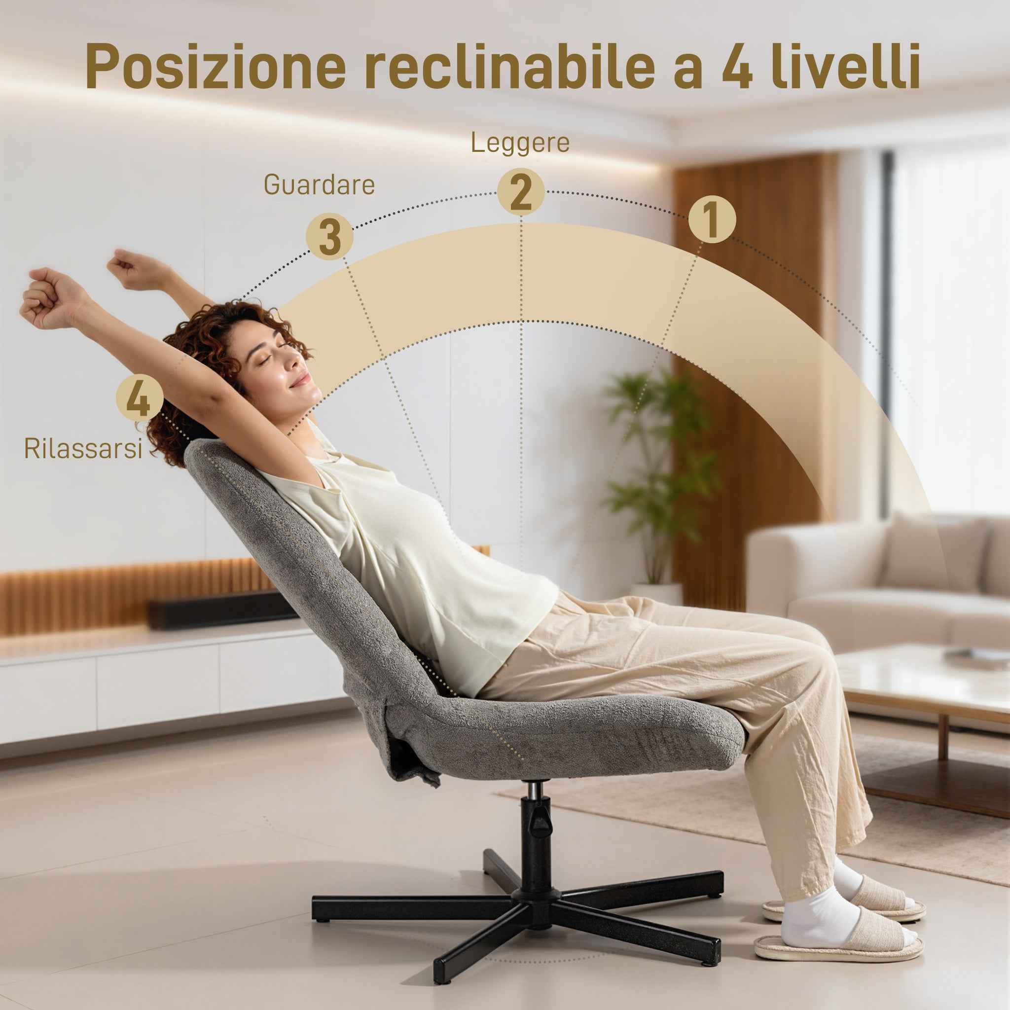 HOMCOM 4-Level Velvet Recliner Chair with Independent Footrest, 66x80x93-104 cm, Grey