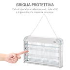 Outdoor and Indoor Electric Insect Killer with UV Mosquito Lamp for 60m², 20W Electric Mosquito Killer, Grey and White