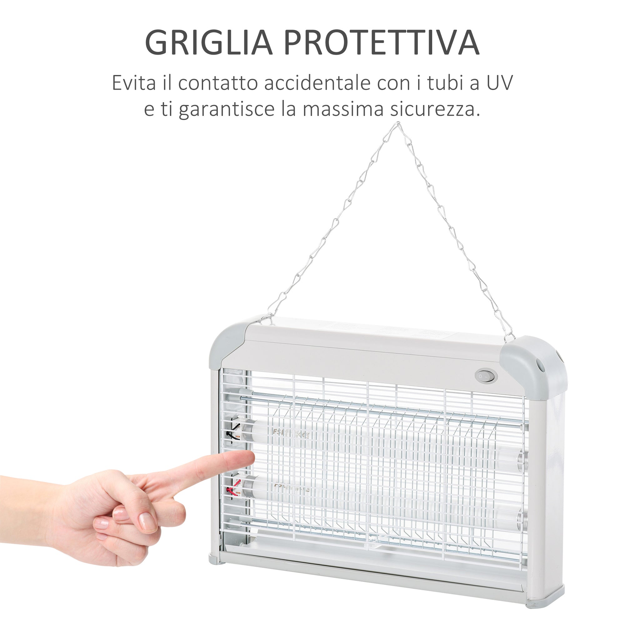 Outdoor and Indoor Electric Insect Killer with UV Mosquito Lamp for 60m², 20W Electric Mosquito Killer, Grey and White