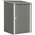Galvanized Steel Garden Shed with Hinged Door, 100x104x160 cm, Light Grey