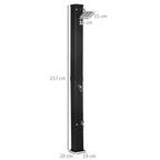 Outsunny 40L Solar Garden Shower with 60°C Temperature, Rotating Shower Head and Foot Tap, Black