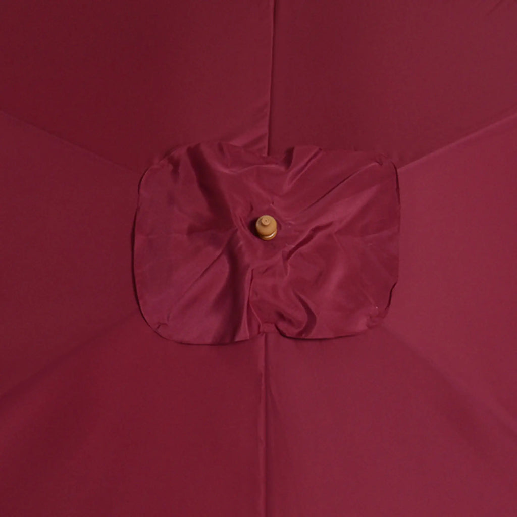 2x3m Waterproof Garden Umbrella with 8 Ribs, in Wood and Bamboo, Burgandy - Borge' Group Limited
