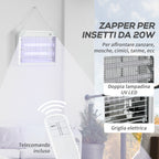 20W UV LED Mosquito Insect Zapper with Removable Tray, ABS and Metal, 39x8x28cm