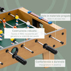 HOMCOM Folding Table Football for Adults and Children with 2 Balls and Scoreboard, Made of Wood, 69x36.5x22 cm, Wood Color