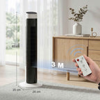 80cm 70° Oscillating Floor Tower Fan, Black and White